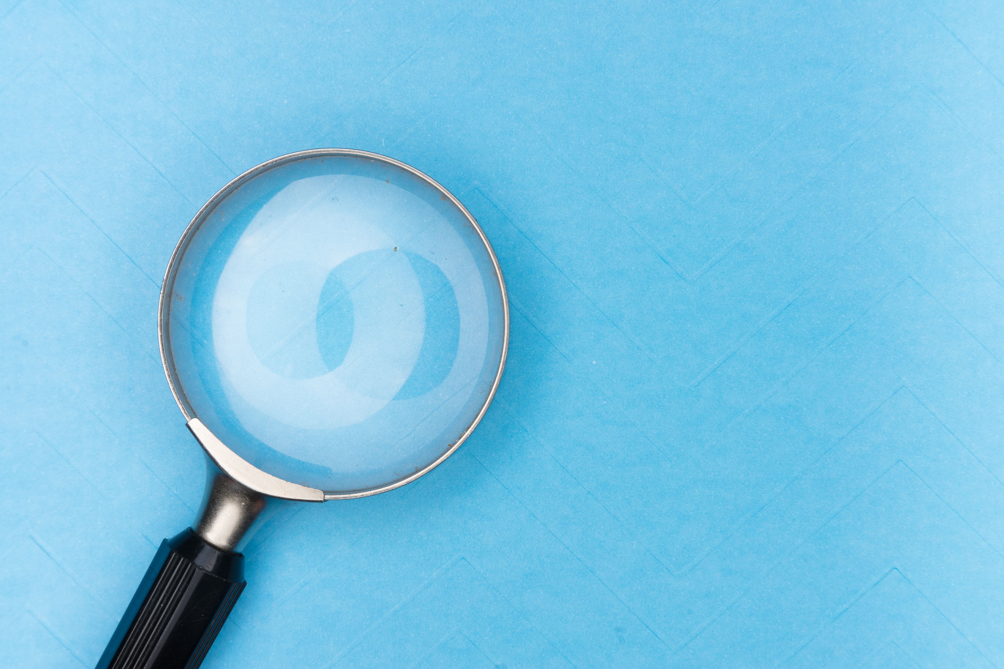 Stock image of a magnifying glass