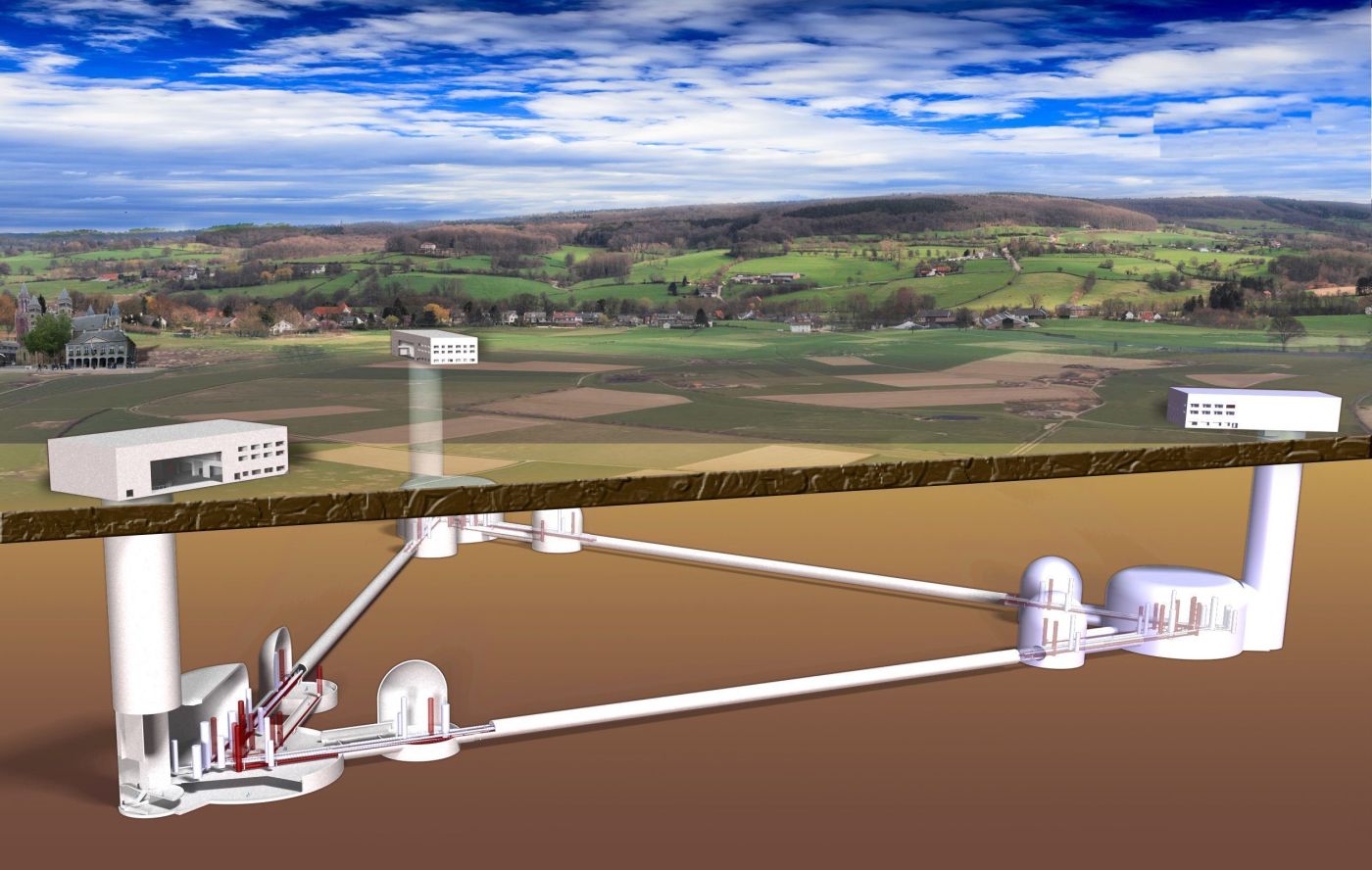 Artistic view of the ET observatory. Credits: Einstein observatory