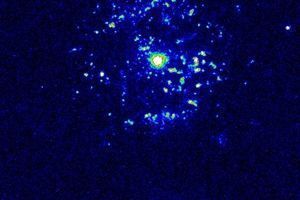 Hubble telescope picture of T Pyxidis, from a compilation of data taken on Feb. 26, 1994, and June 16, Oct. 7, and Nov. 10, 1995, by the Wide Field and Planetary Camera 2. Authors: Mike Shara, Bob Williams, and David Zurek (Space Telescope Science Institute); Roberto Gilmozzi (European Southern Observatory); Dina Prialnik (Tel Aviv University); and NASA.