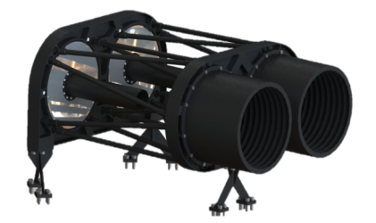 Satlantis' iSIM binocular camera will allow imaging of the universe at ultra-low surface brightness in four visible and infrared bands. Credits: Satlantis.