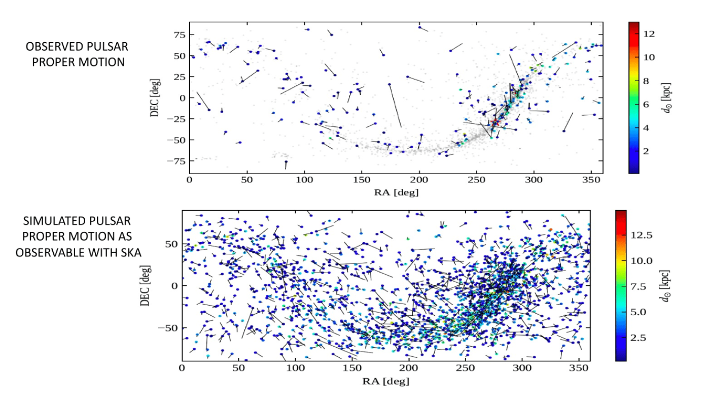 Observed and simulated Pulsar proper motions. Credits: Magnesia Group.