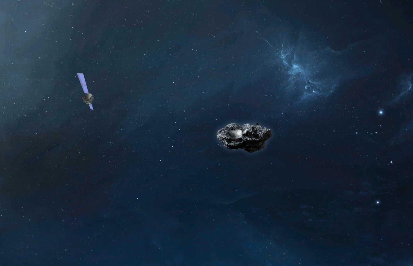 Hera and its asteroid target. Credits: OHB