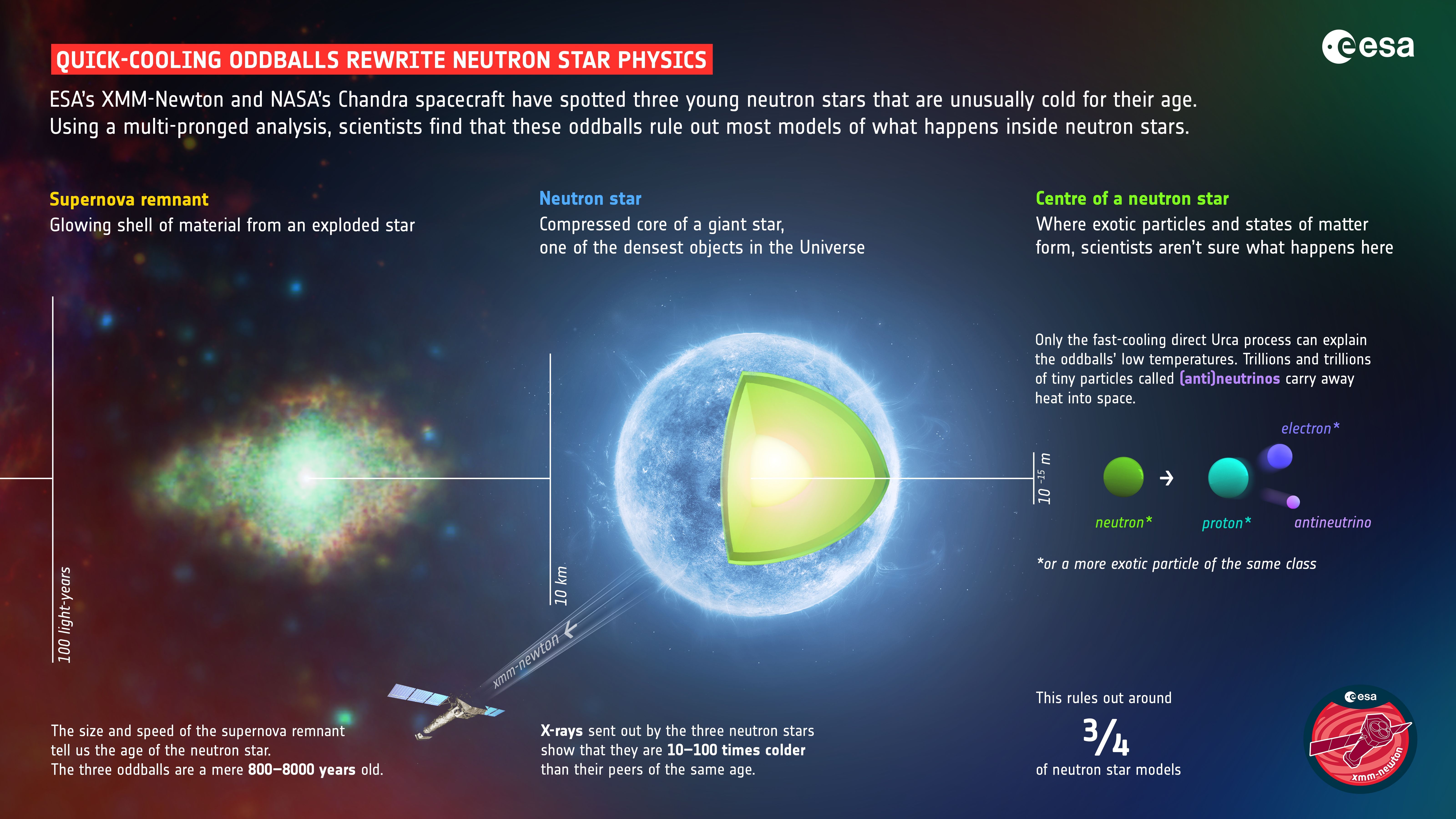 Quick-cooling oddballs rewrite neutron star physics. Credits: ESA. Acknowledgement: Work performed by ATG under contract for ESA. License: CC BY-SA 3.0 IGO or ESA Standard License.
